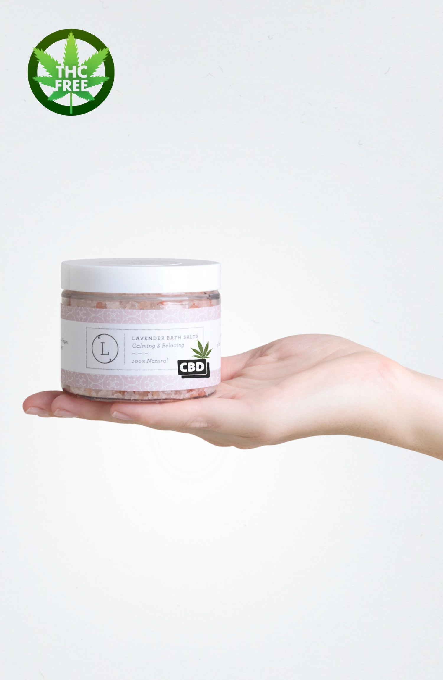 CBD Lavender Natural Bath Salt Soak with CBD. Made with Dead sea, Epsom and Himalayan salts-1